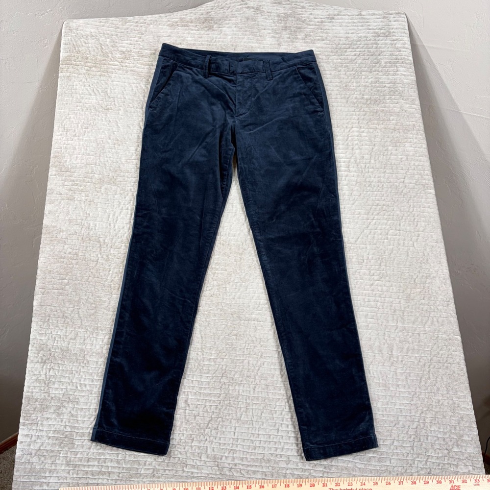 Armani Exchange Mens 32 Velvet Tuxedo Stripe Slim Pants Navy Blue 6XZP56 ZDL6Z